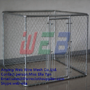 Galvanized dog kennel for outdoors