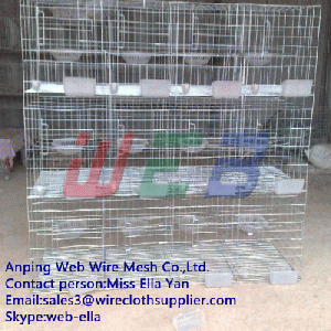 Galvanized pigeon cage